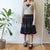 Vintage Embroidered Midi Skirt S