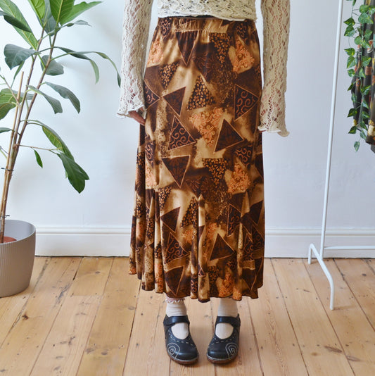 Vintage Boho Maxi Skirt XL