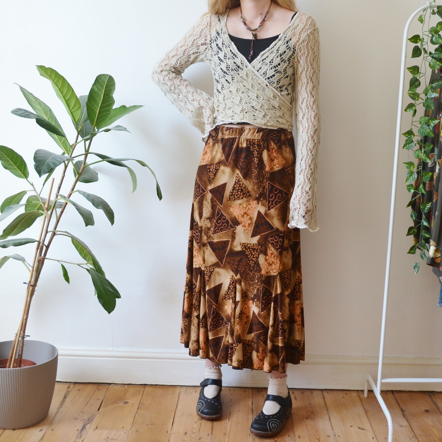 Vintage Boho Maxi Skirt XL