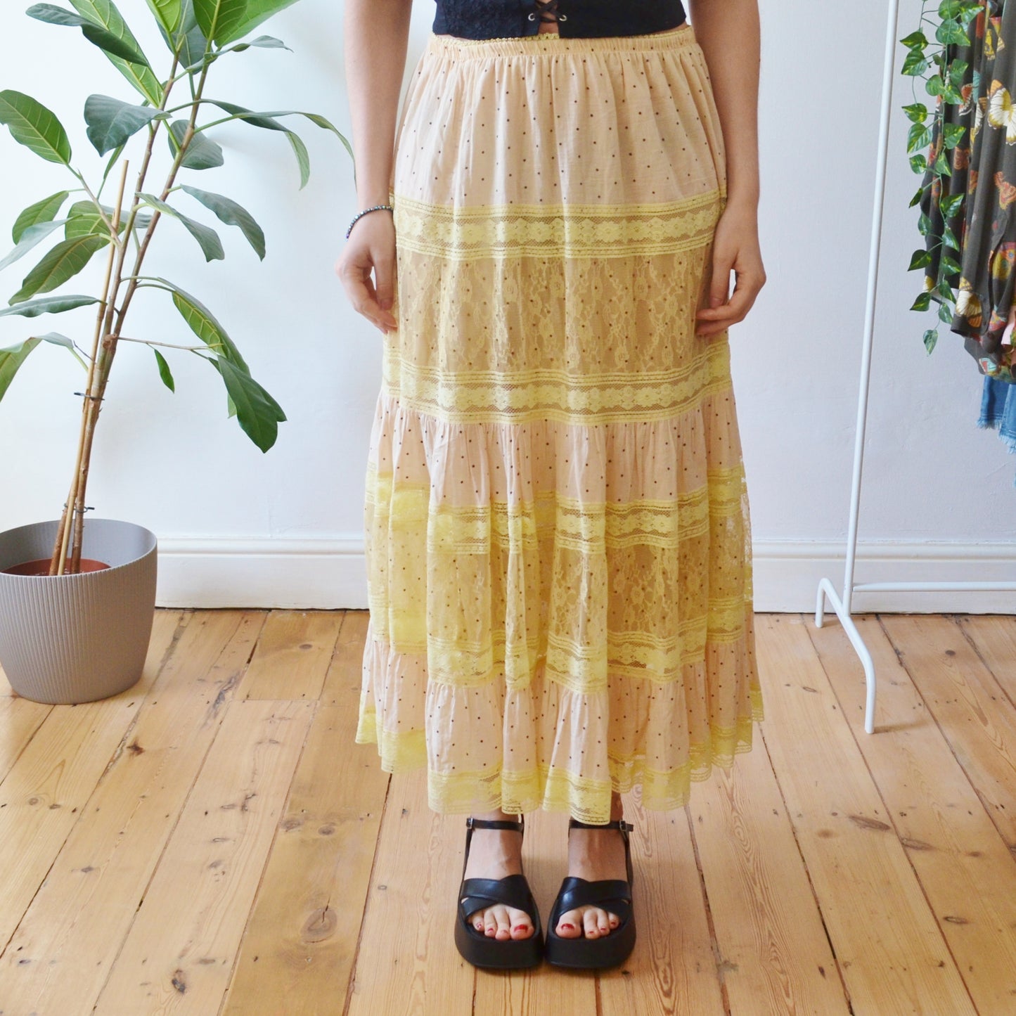 Vintage Polka Dot Maxi Skirt 2XL