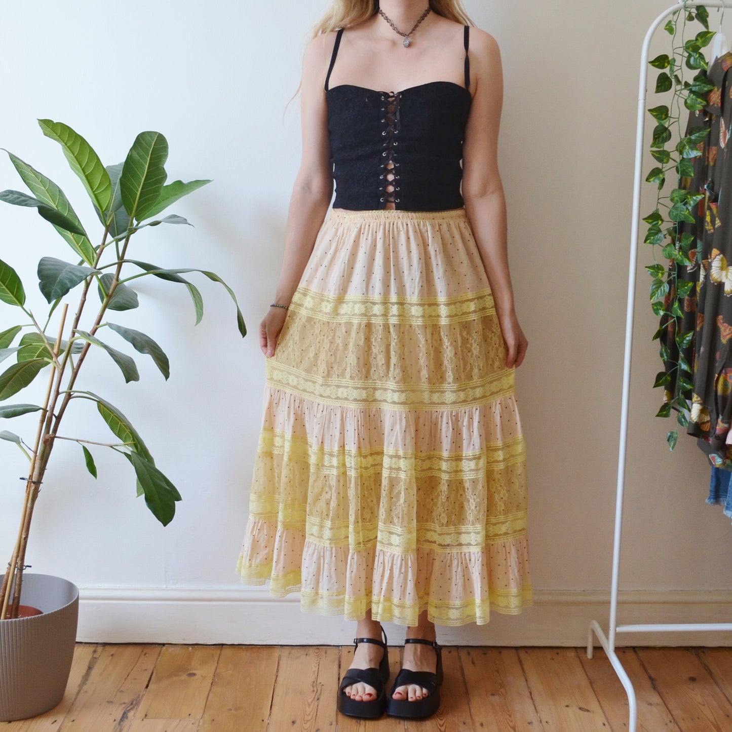 Vintage Polka Dot Maxi Skirt 2XL