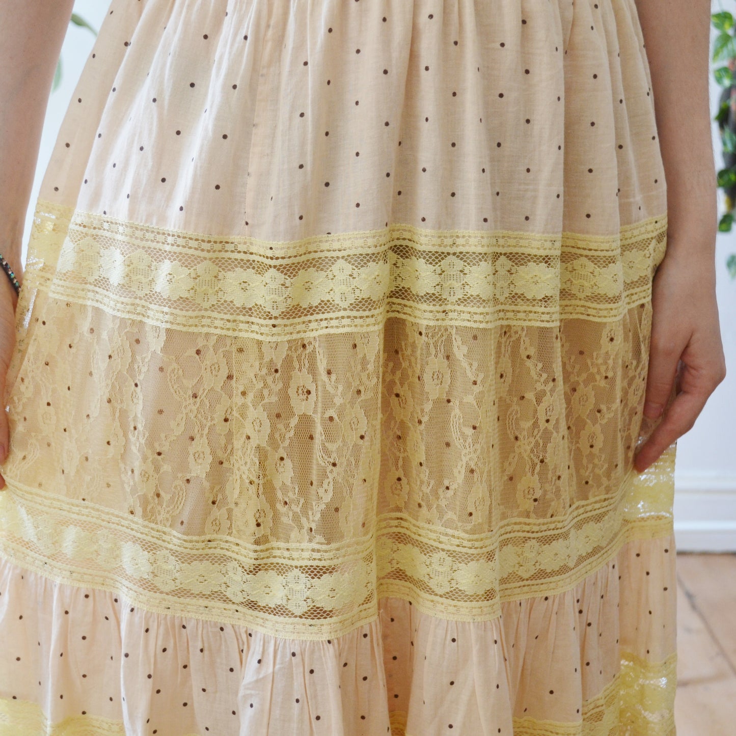 Vintage Polka Dot Maxi Skirt 2XL