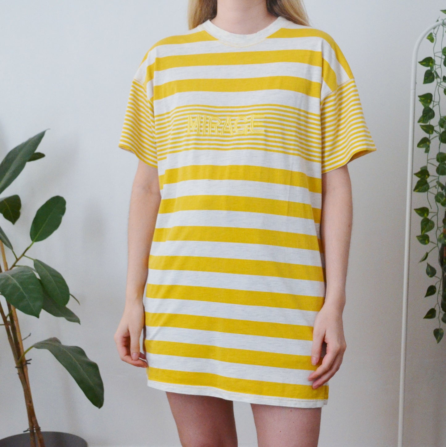 Vintage Yellow Stripe T Shirt M