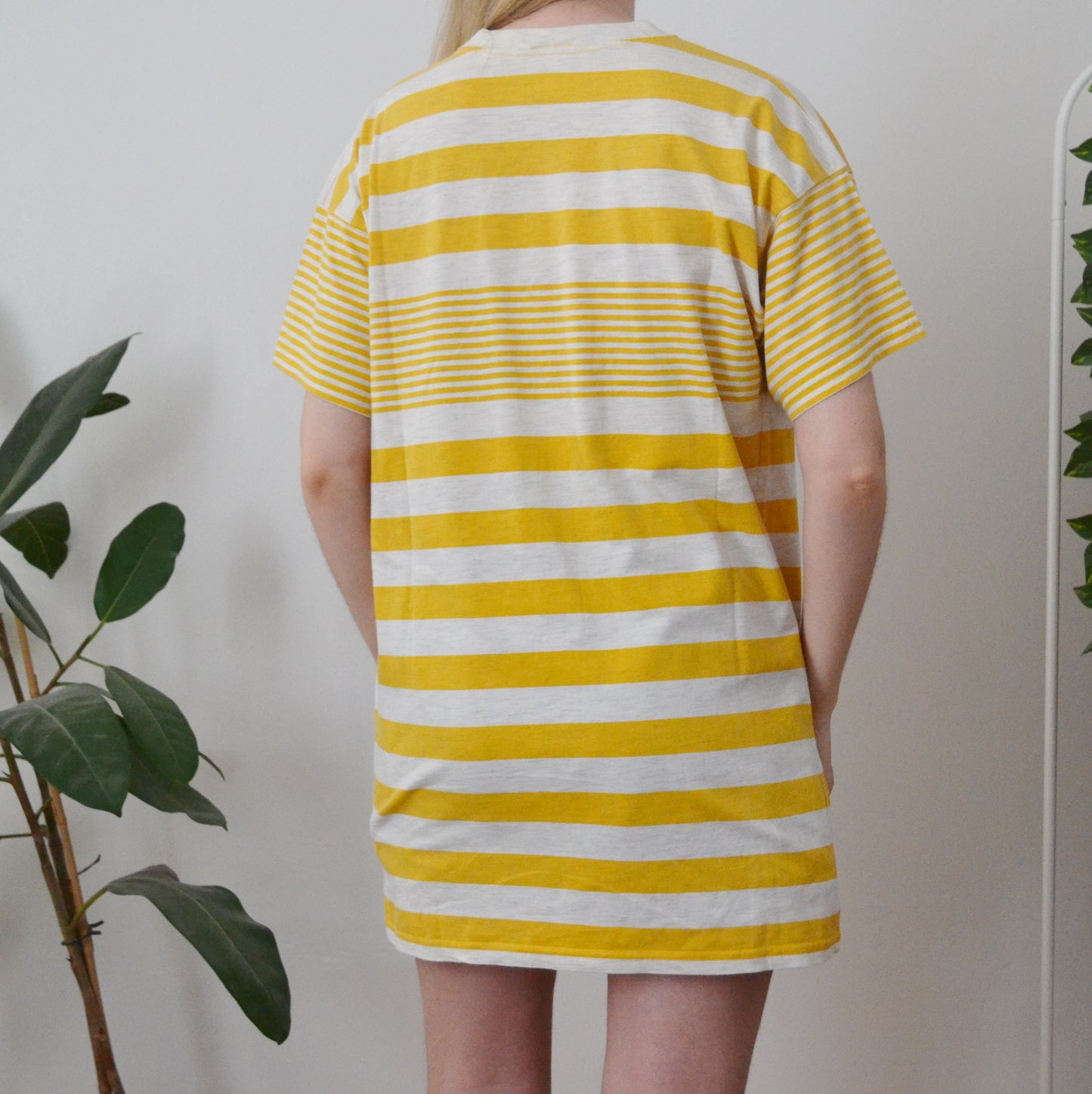 Vintage Yellow Stripe T Shirt M