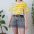 Vintage Yellow Stripe T Shirt M