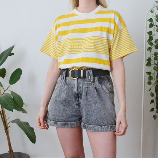 Vintage Yellow Stripe T Shirt M