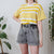 Vintage Yellow Stripe T Shirt M