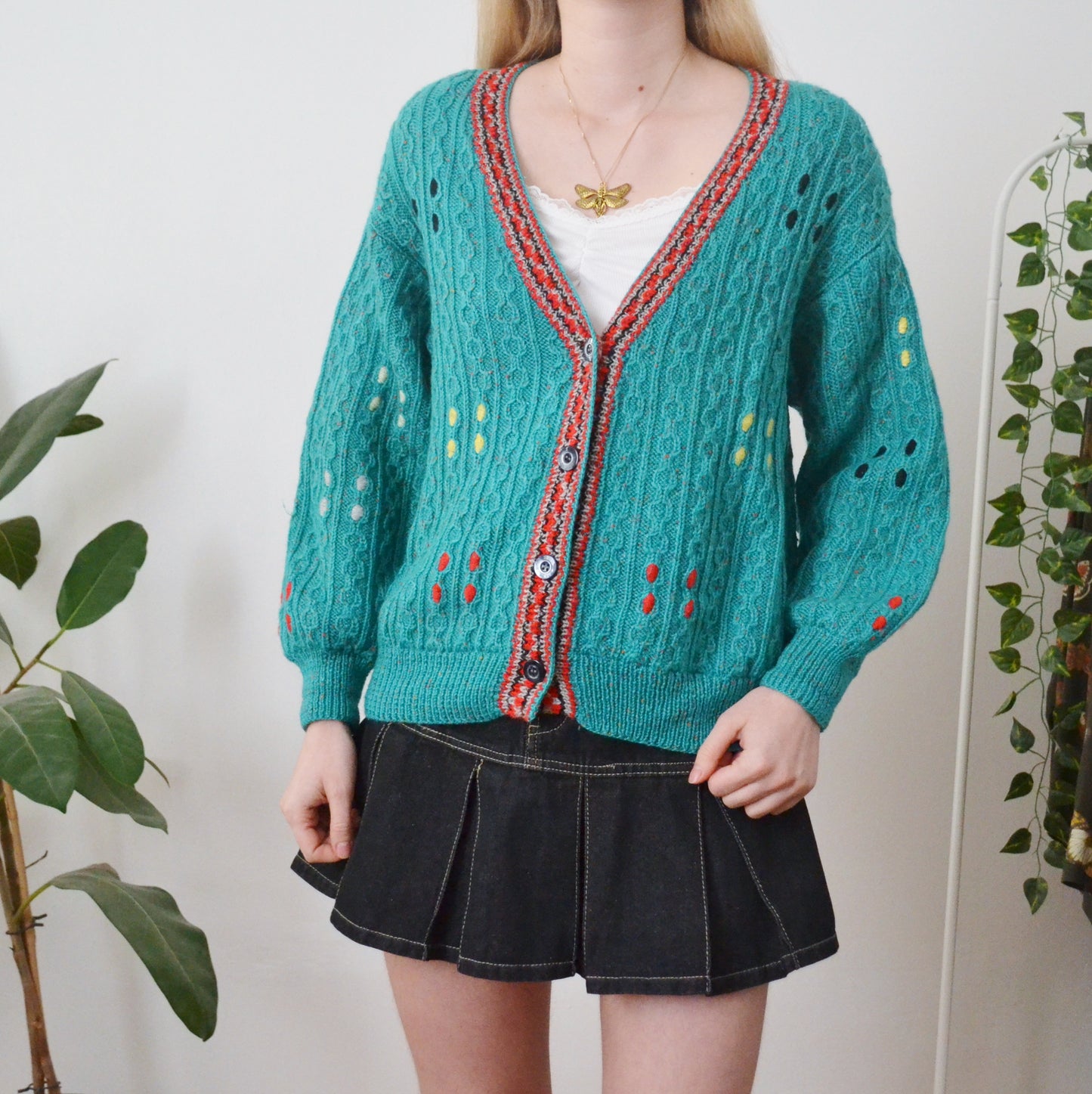 Vintage Turquoise Cardigan M