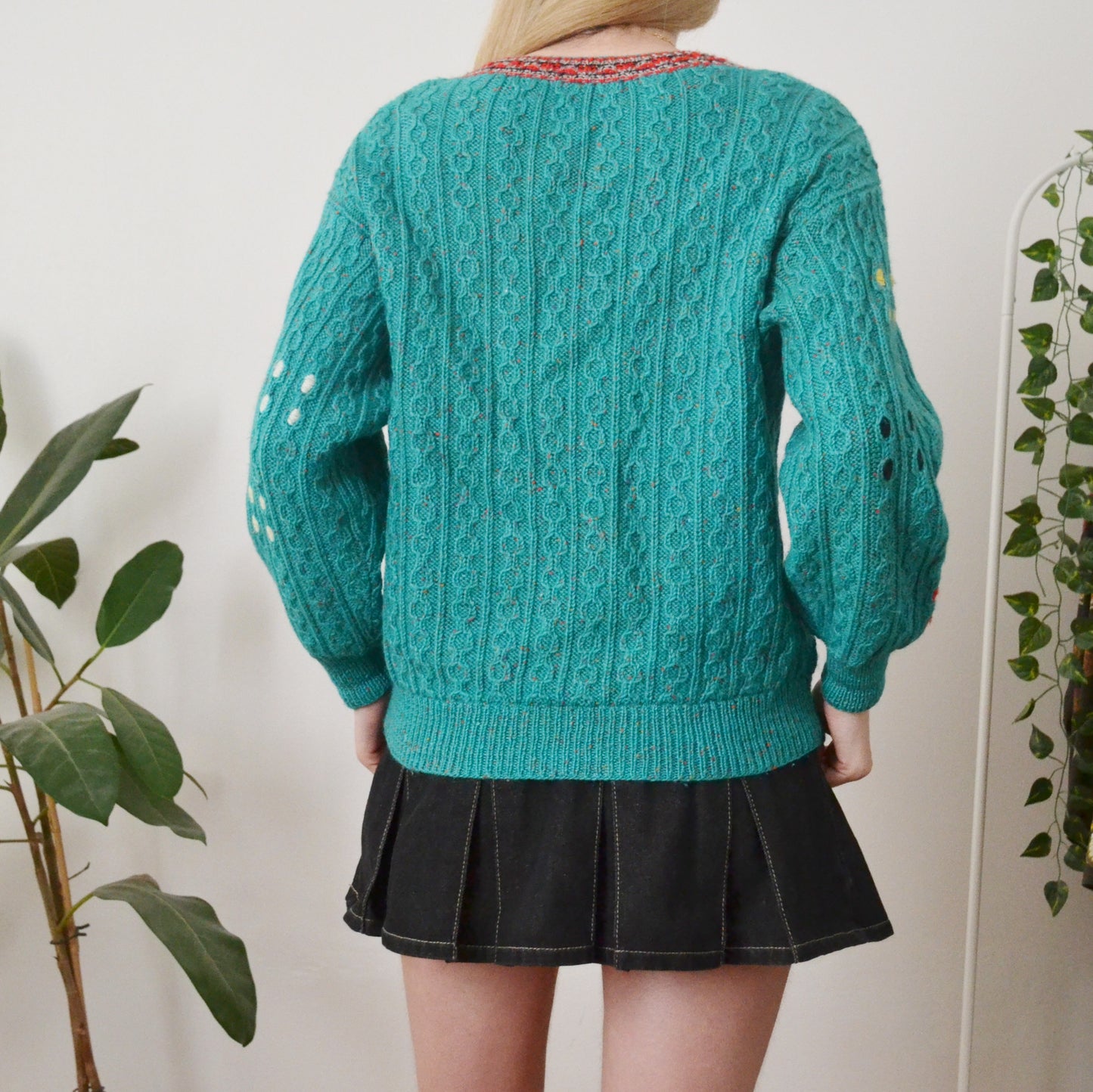 Vintage Turquoise Cardigan M