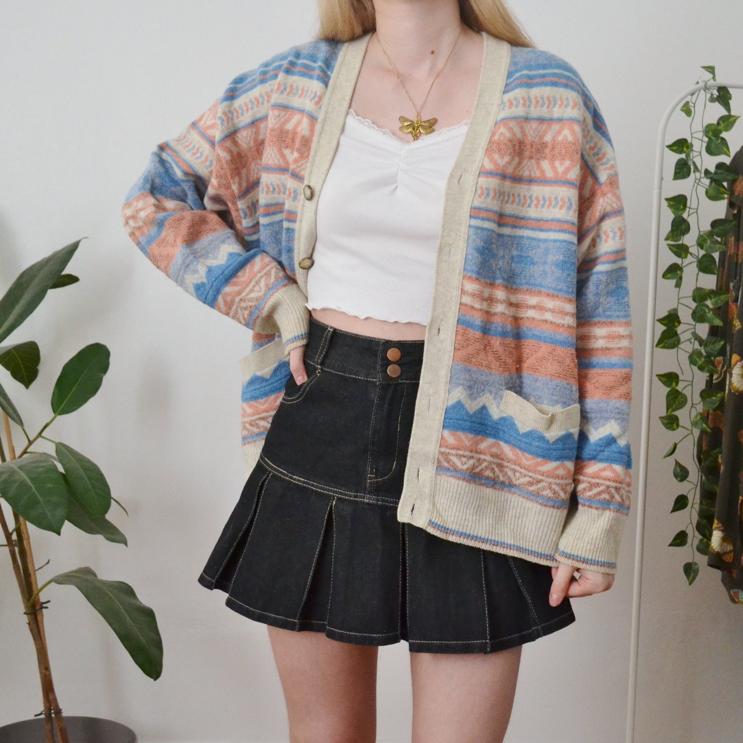 Vintage Pastel Cardigan L
