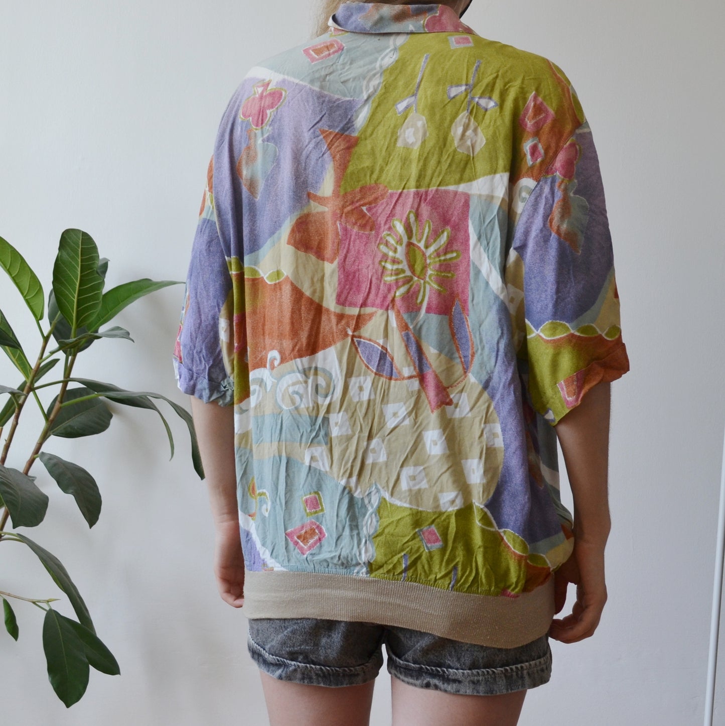 Vintage Abstract Polo Shirt XL