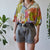 Vintage Abstract Polo Shirt XL