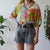 Vintage Abstract Polo Shirt XL