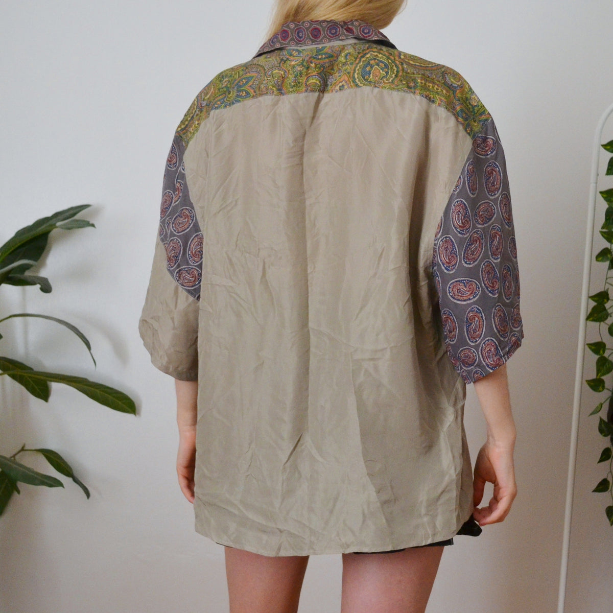 Vintage Paisley Patchwork Shirt M