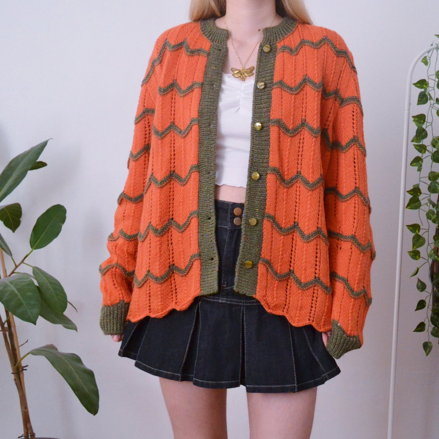 Vintage Zigzag Cardigan L