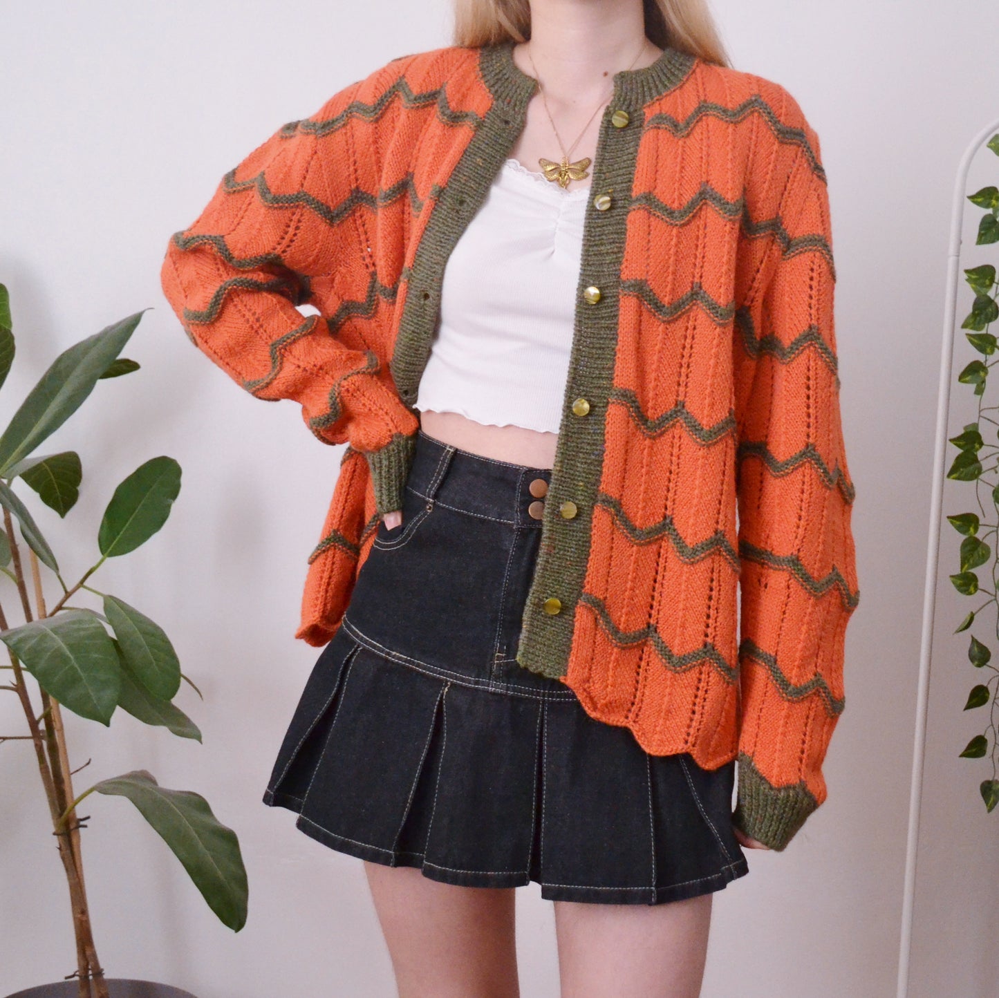 Vintage Zigzag Cardigan L