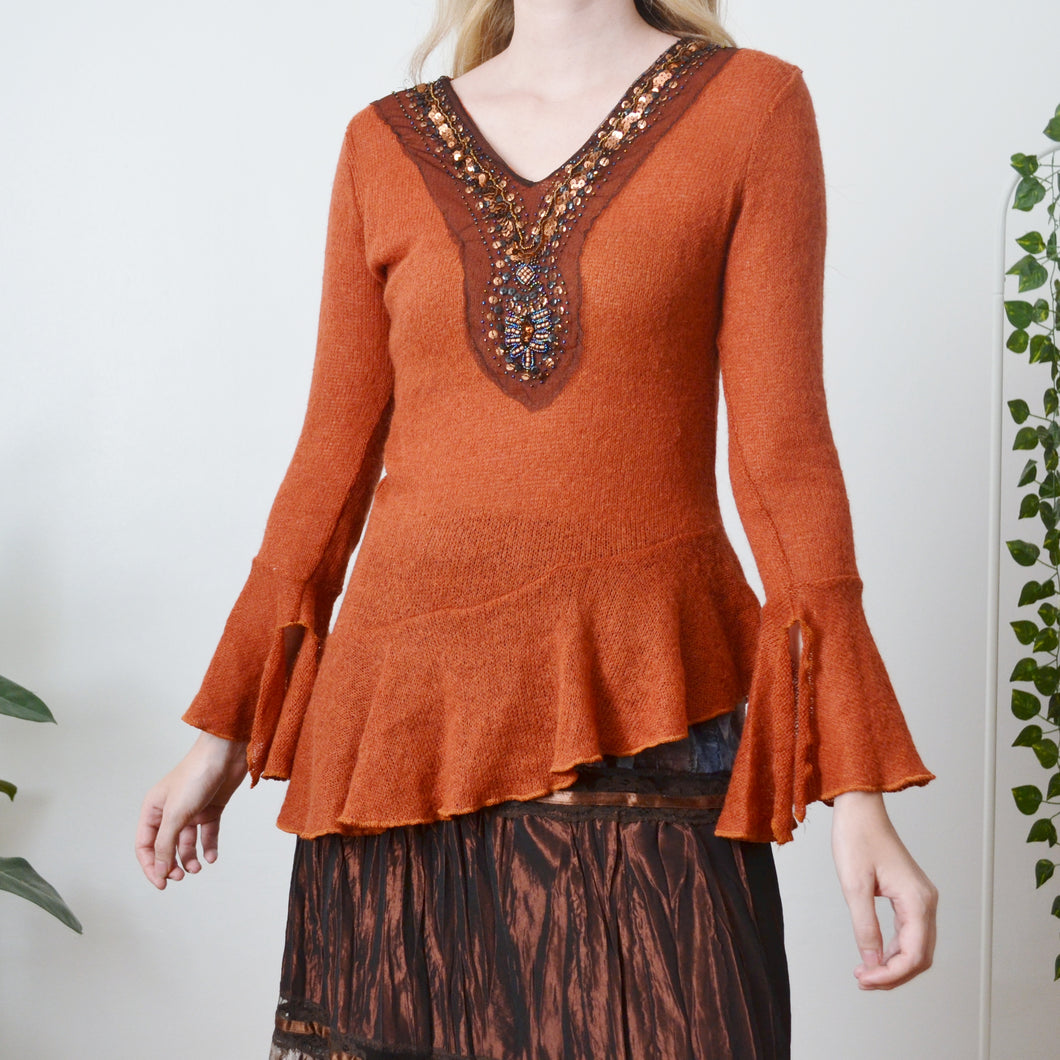 Rust knitted top S