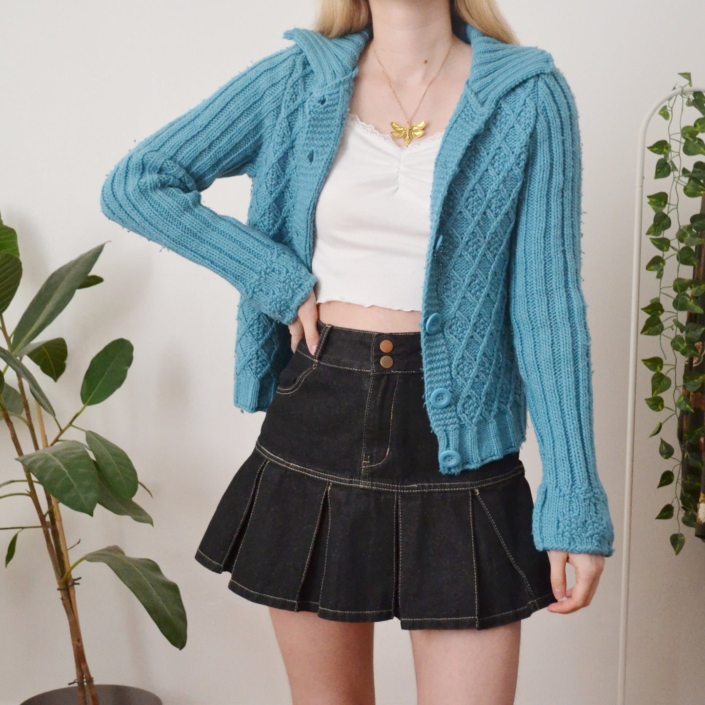 Vintage Blue Cardigan L