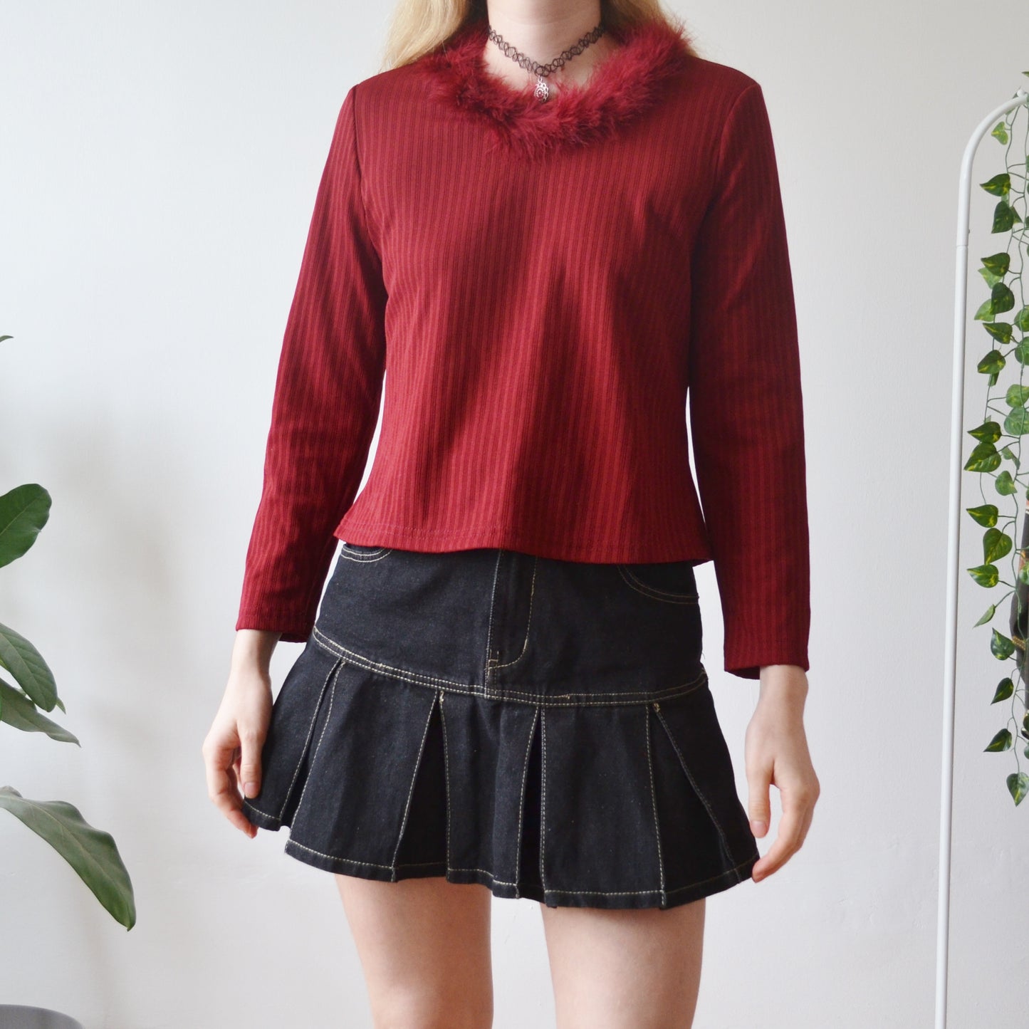 Vintage Fur Trim Top 14