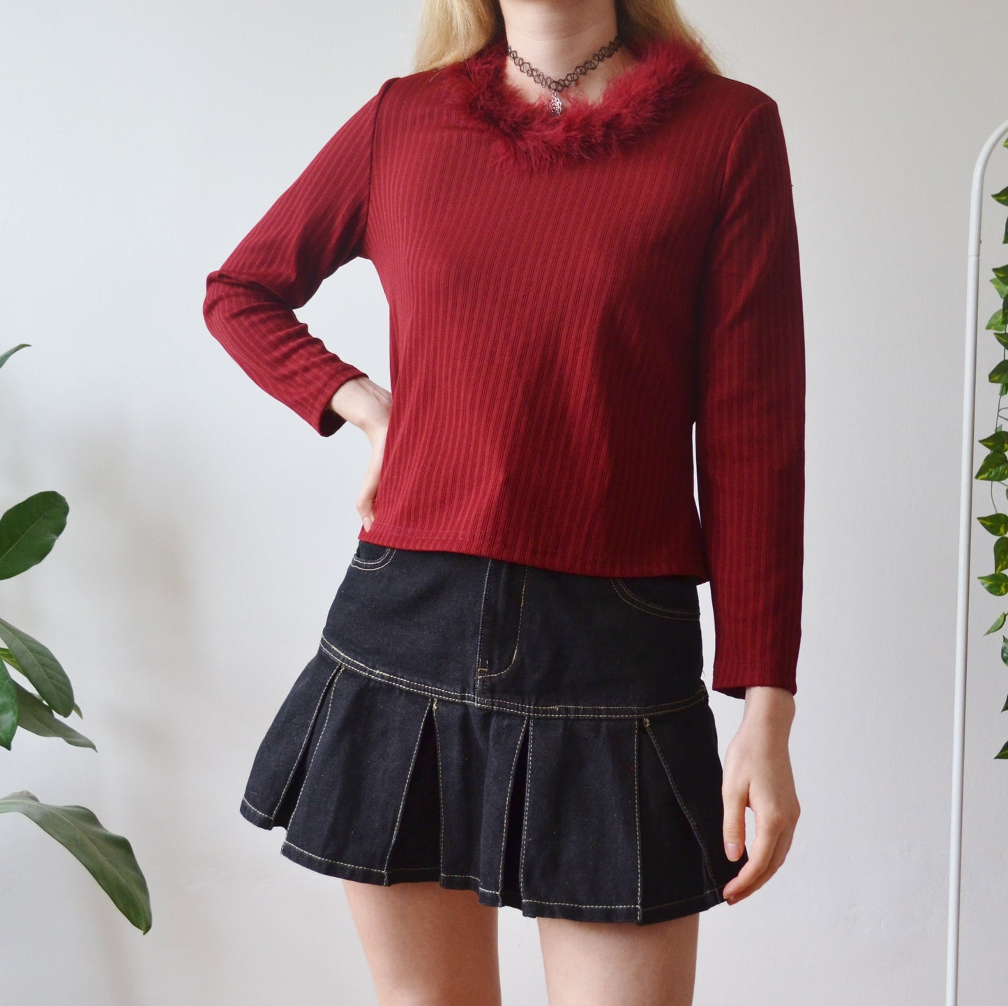 Vintage Fur Trim Top 14