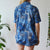 Blue abstract shirt L
