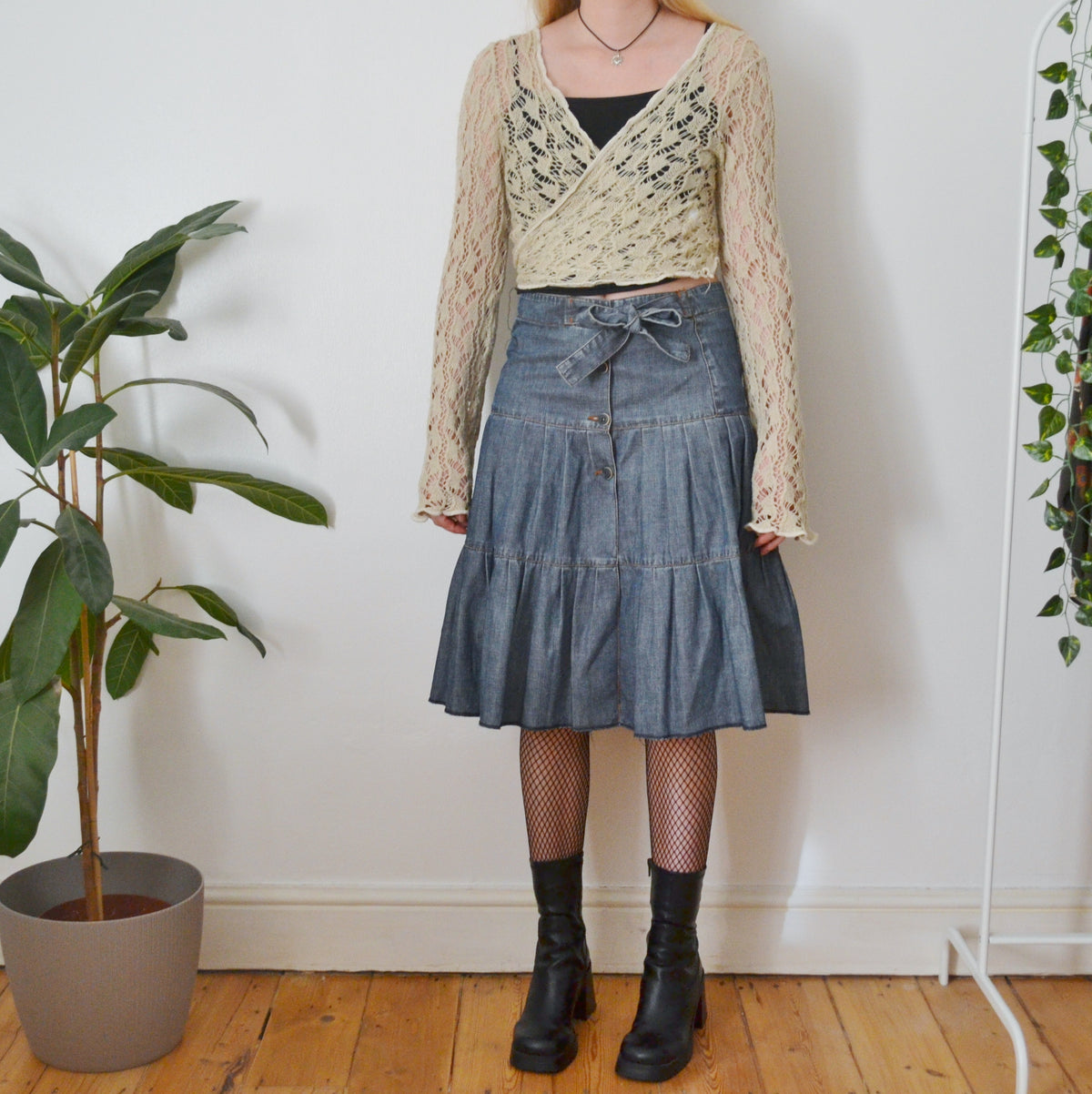 Vintage Denim Skirt M