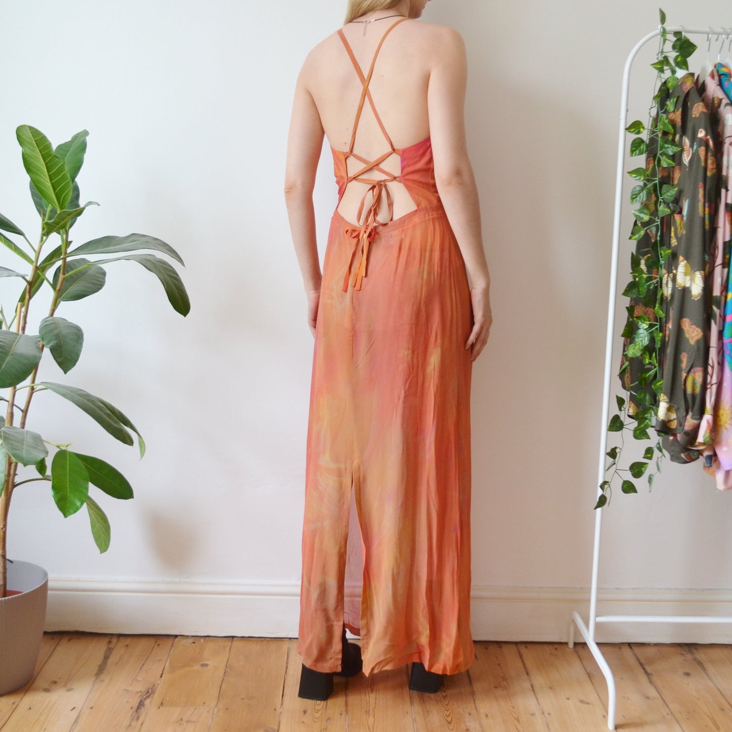 Corset back maxi dress M