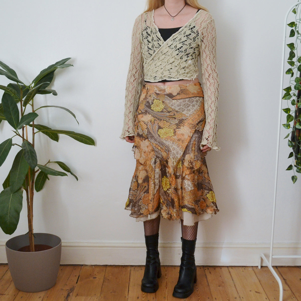 Vintage Floral Skirt M