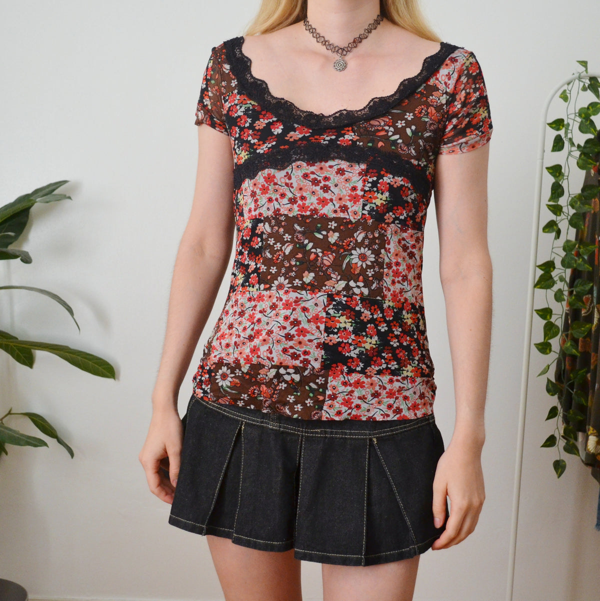 Vintage Floral Y2k Top S