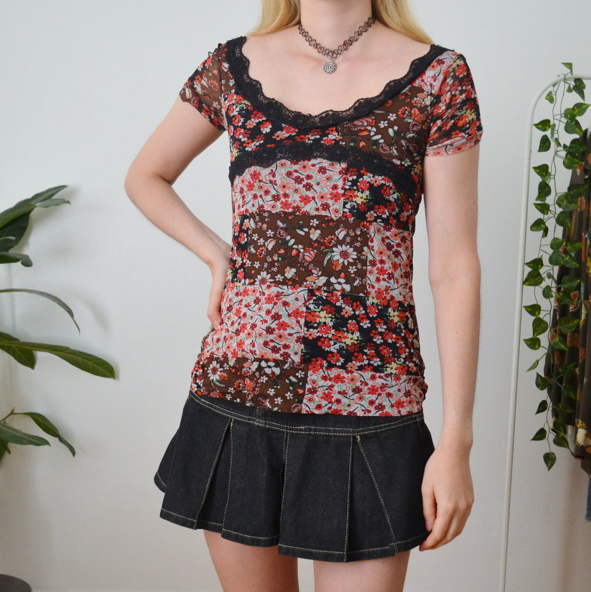 Vintage Floral Y2k Top S