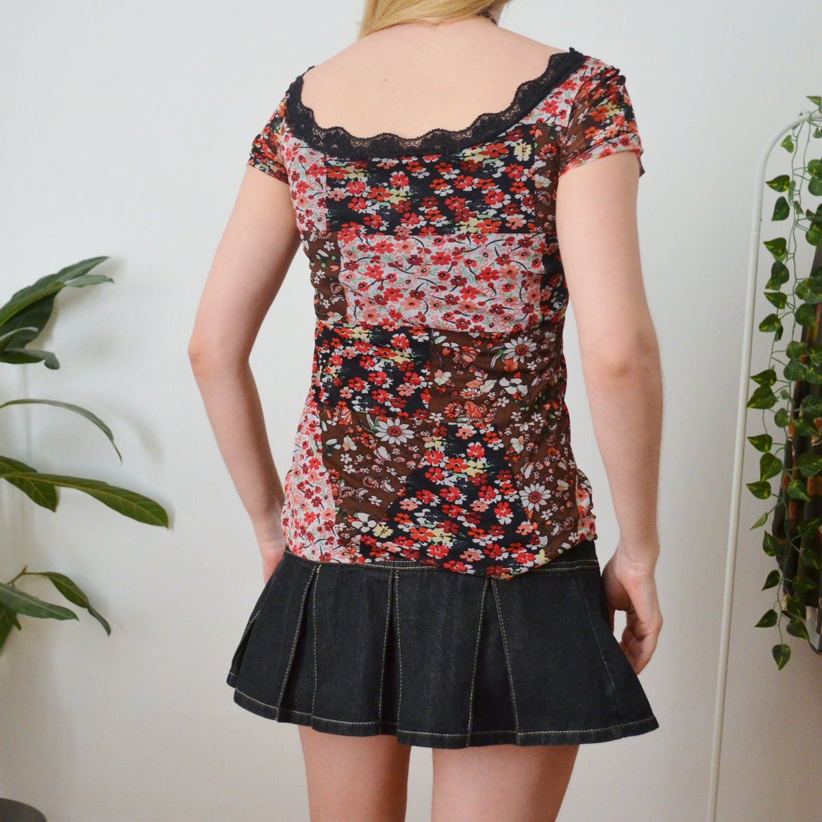 Vintage Floral Y2k Top S