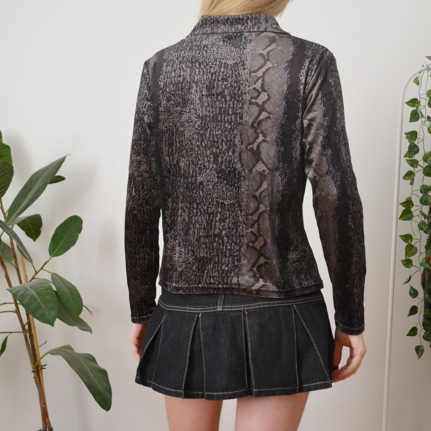 Vintage Snakeskin Velvet Blouse 12