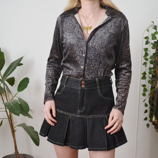 Vintage Snakeskin Velvet Blouse 12