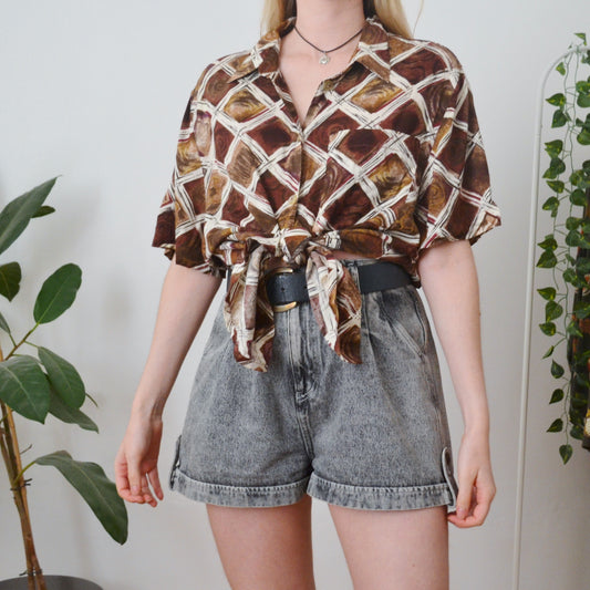Vintage Brown Shirt uk 16-18