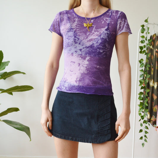 Purple mesh top S