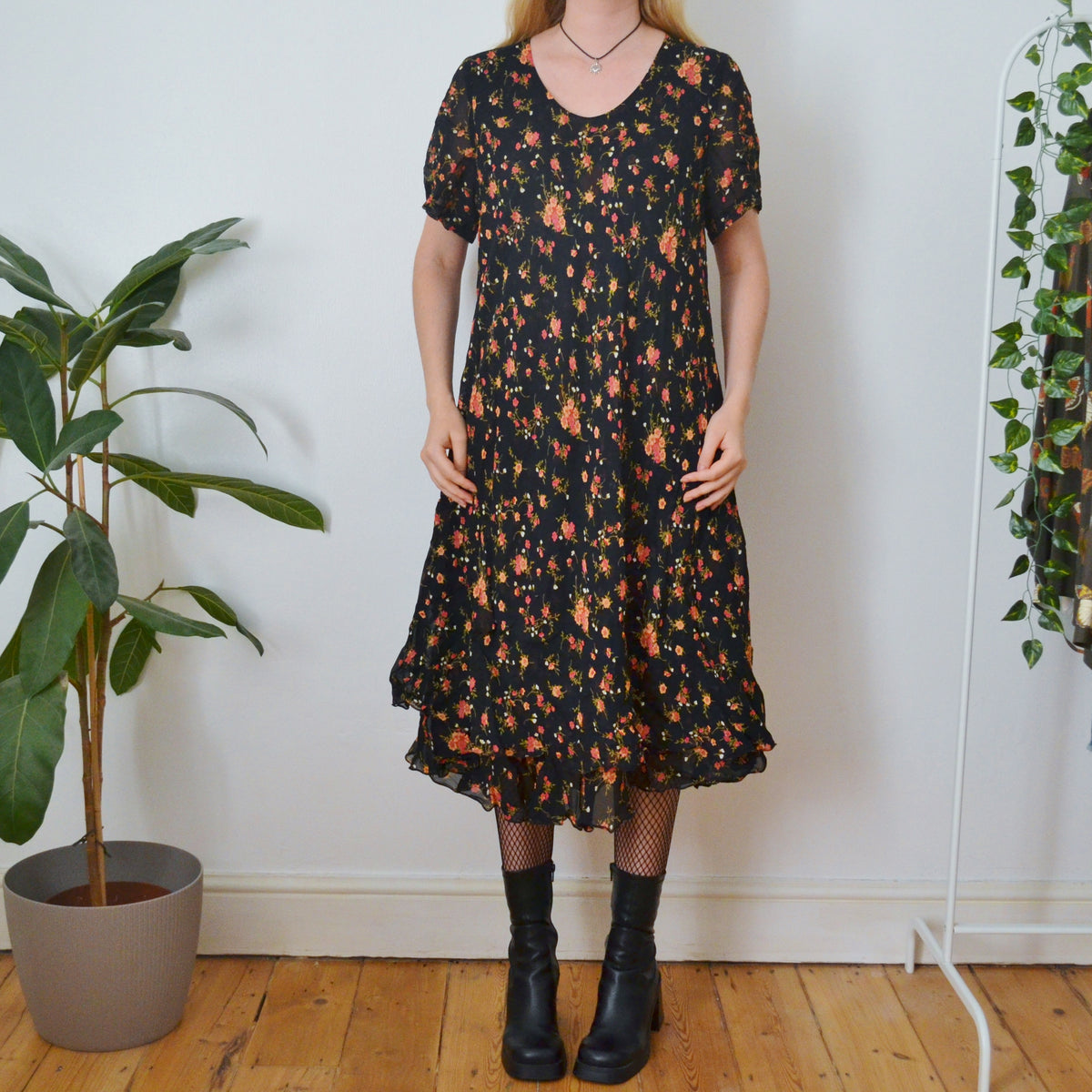 Vintage Floral Dress XL
