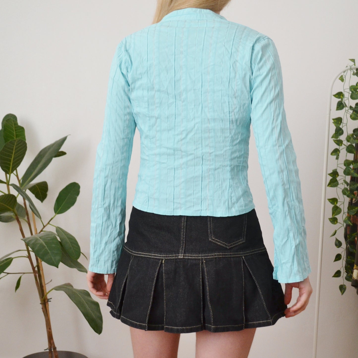 Vintage Aqua Blouse M