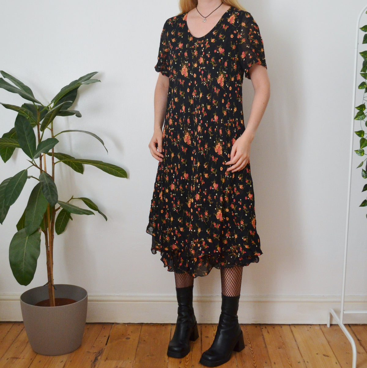 Vintage Floral Dress XL