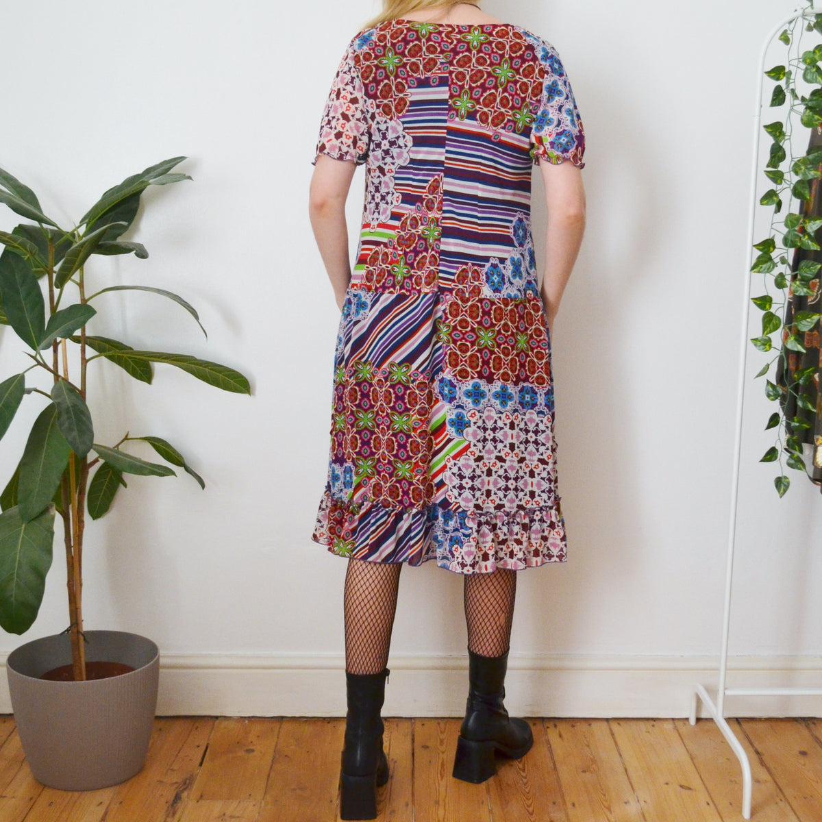 Vintage Patterned Dress L