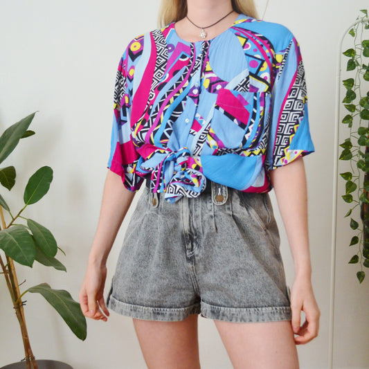 Vintage Abstract Blouse M