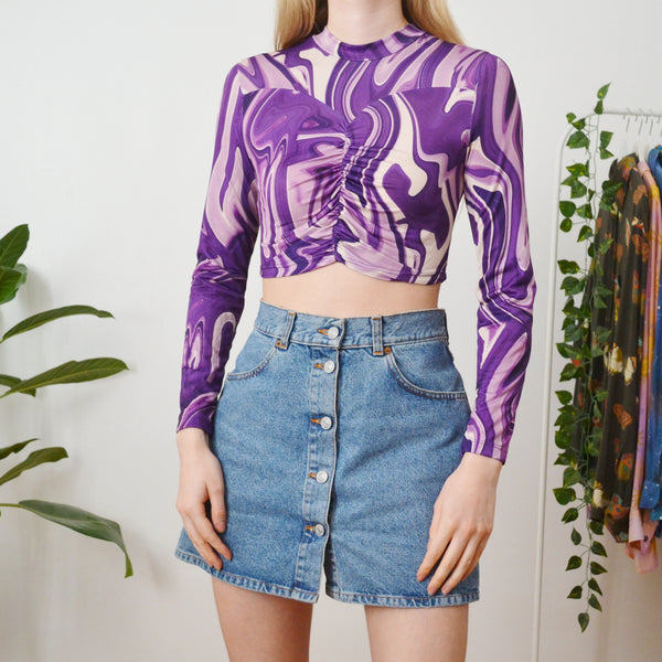 Abstract crop top XS