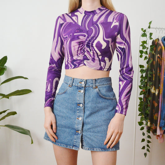 Abstract crop top XS