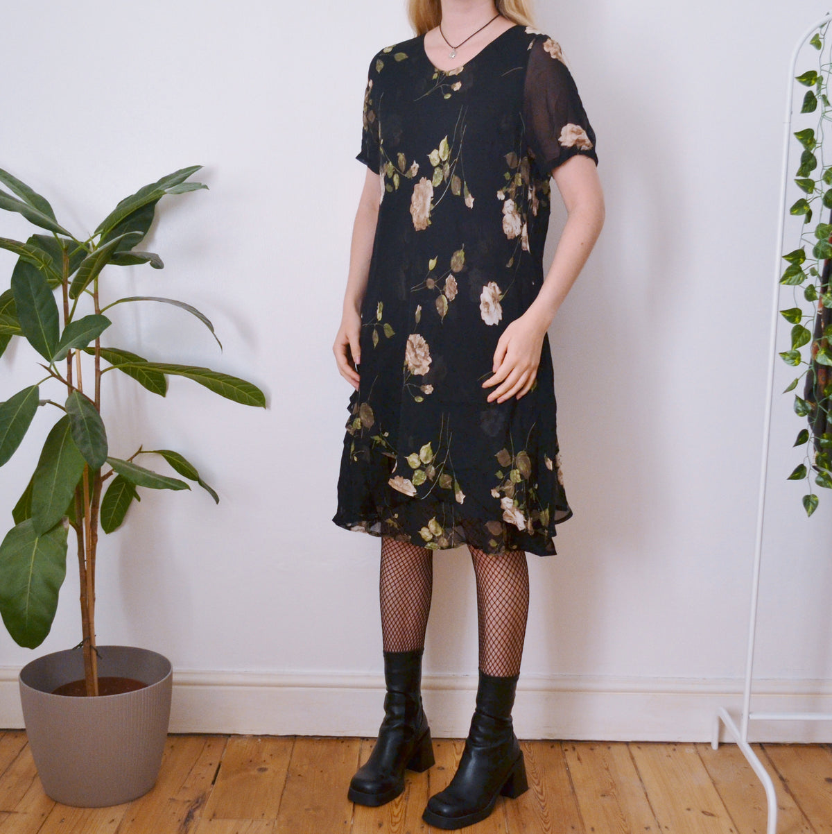 Vintage Flower Dress XL