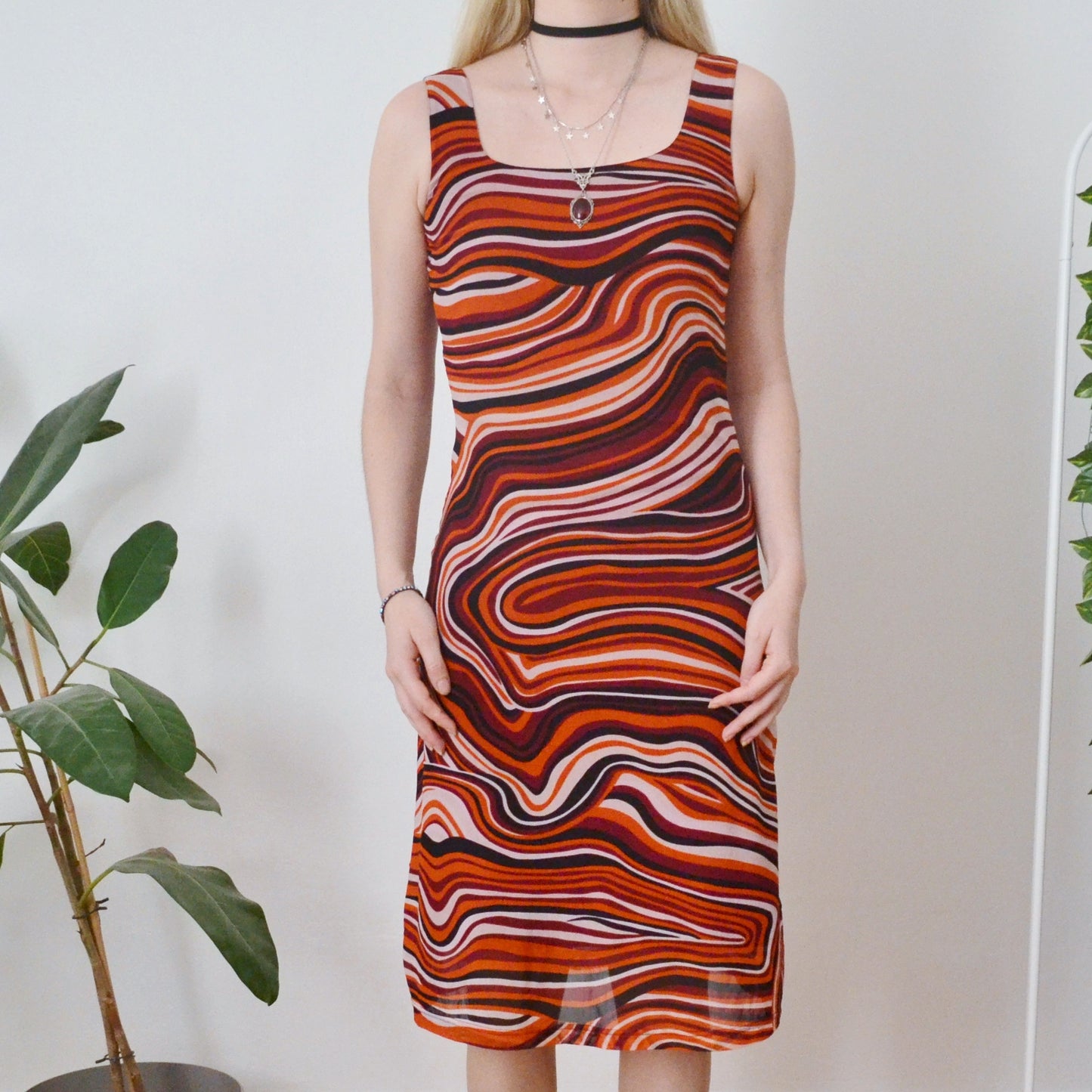 Vintage Abstract Dress uk 10