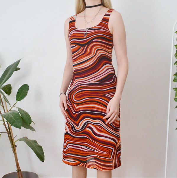 Vintage Abstract Dress uk 10