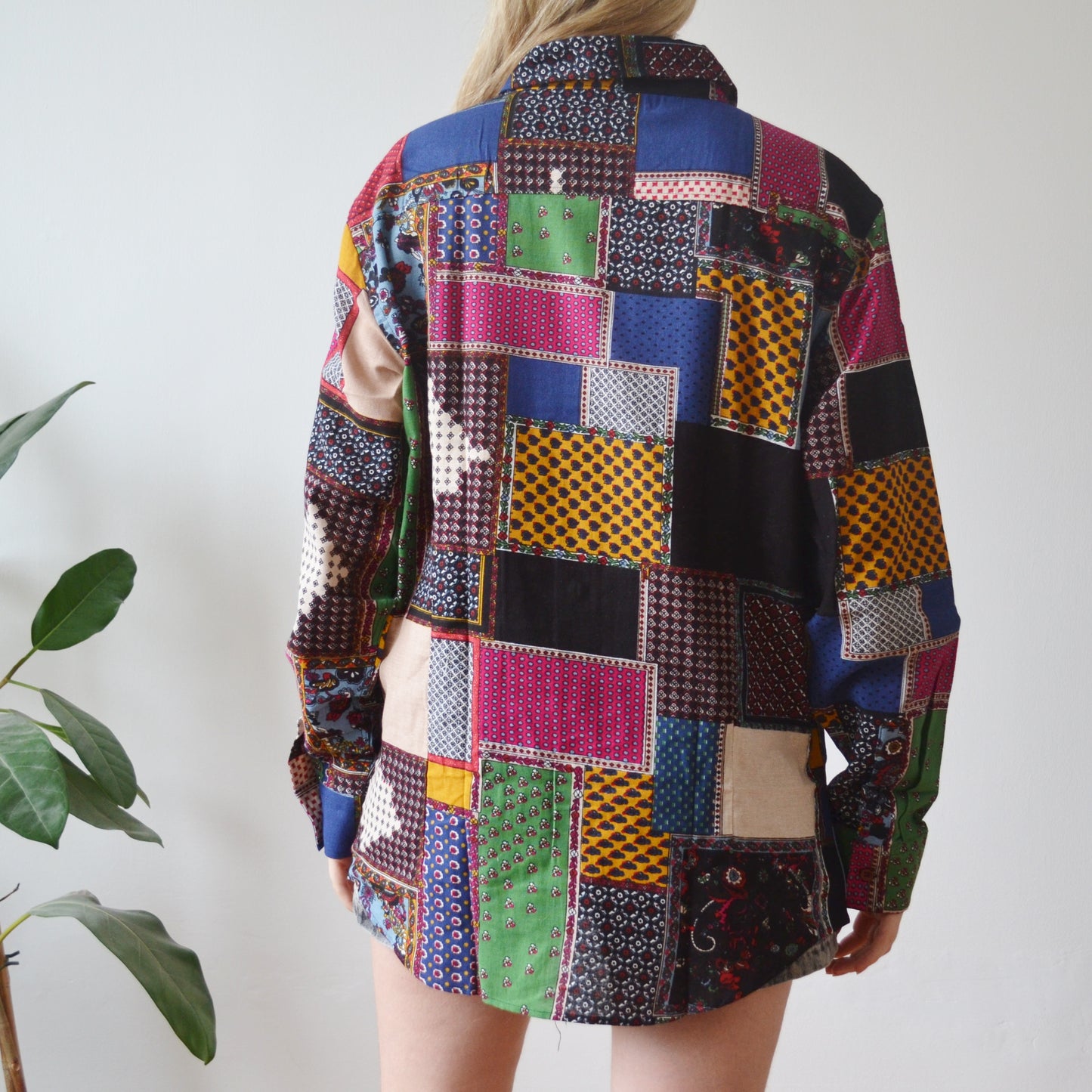 Vintage Patchwork Shirt L