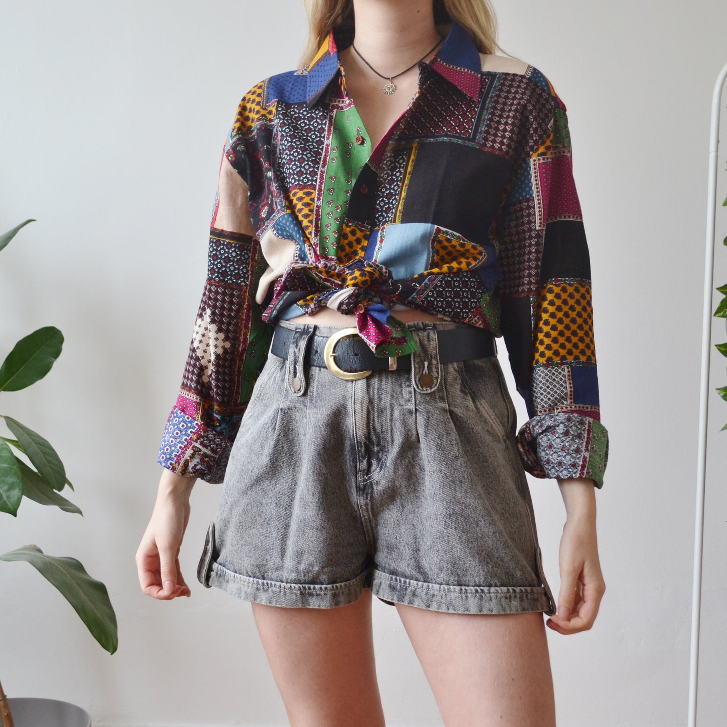 Vintage Patchwork Shirt L