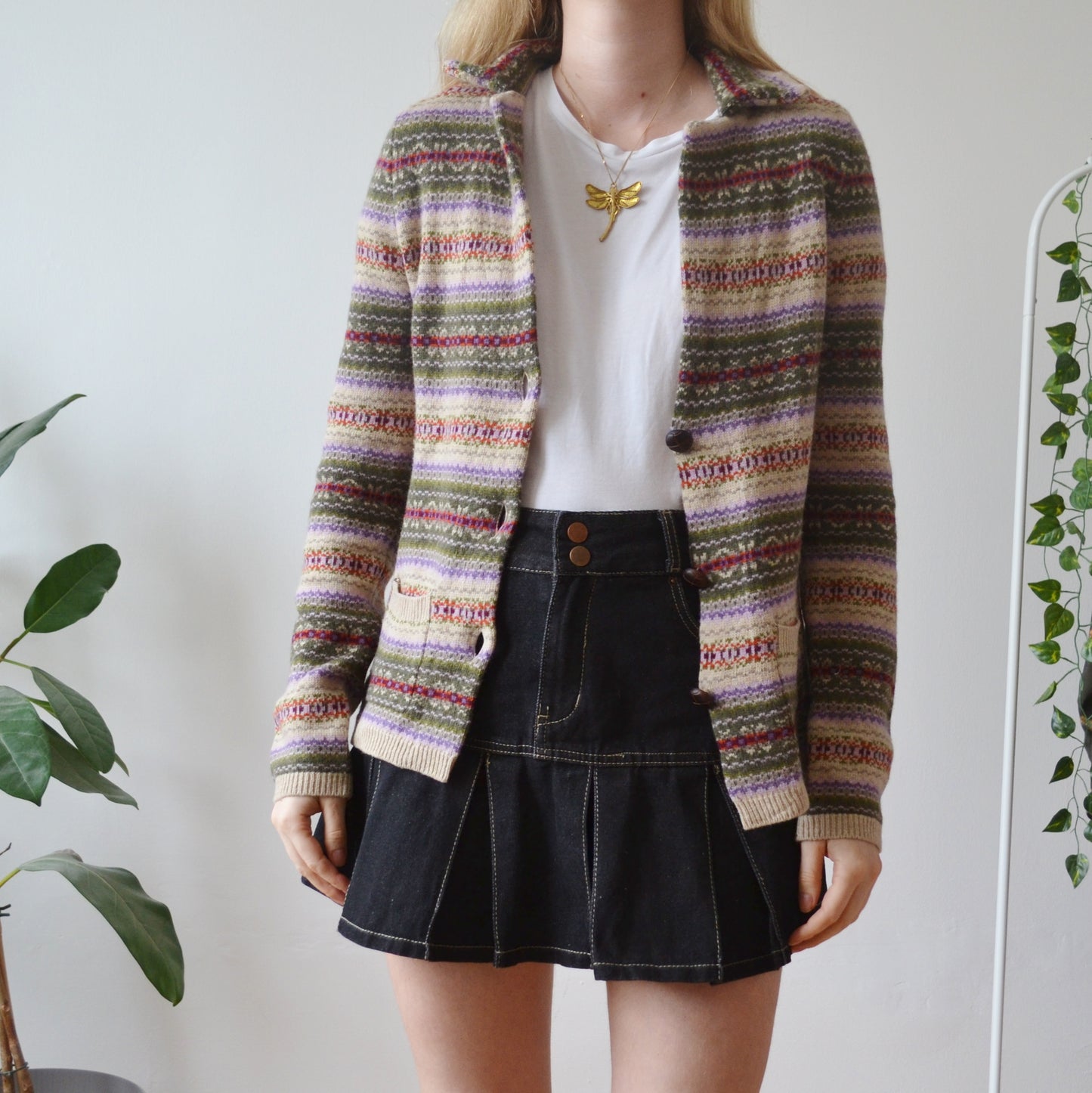 Vintage Collar Cardigan L