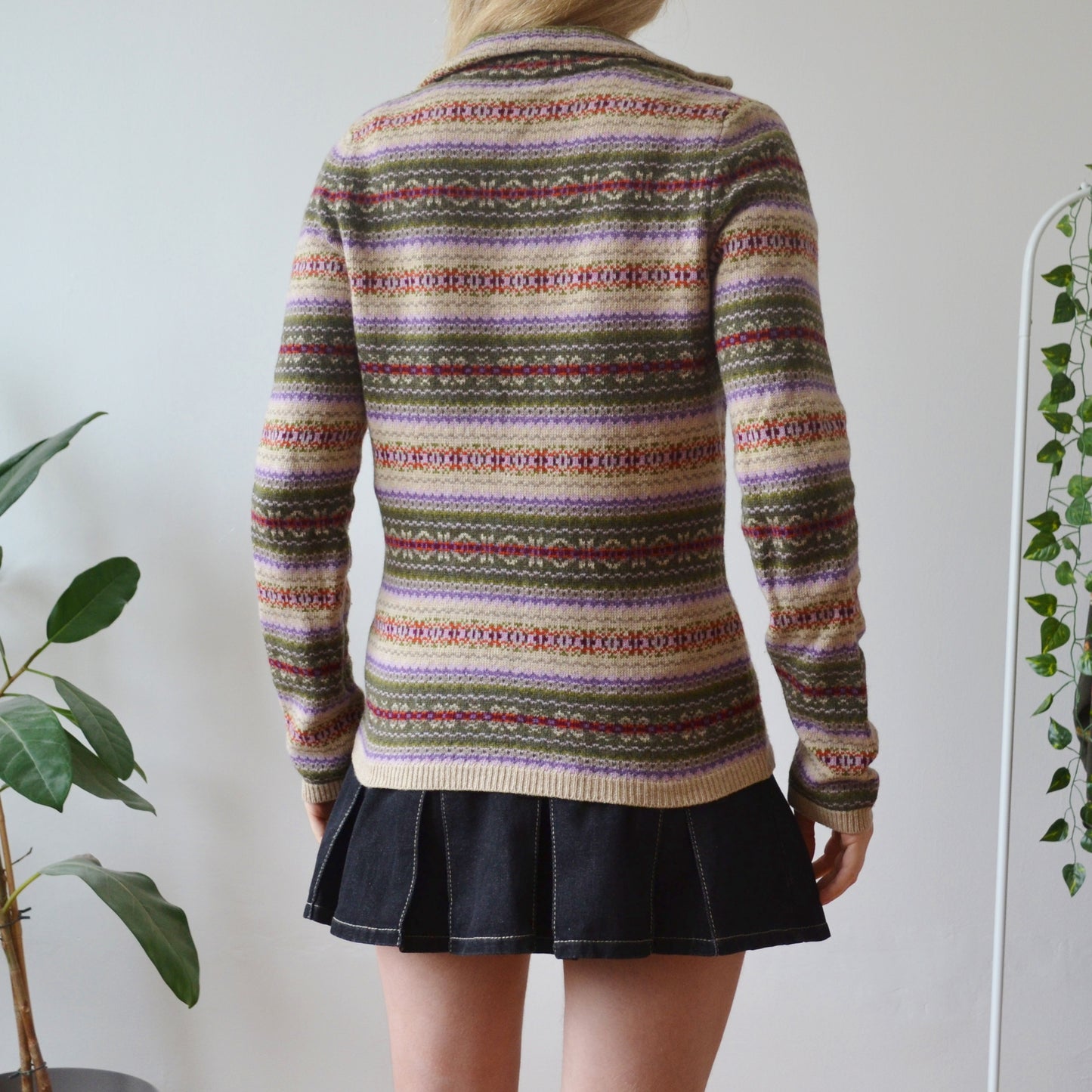 Vintage Collar Cardigan L