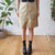 Vintage Khaki Denim Skirt M